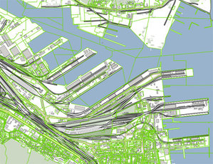 Ilustracja: Gdynia buduje BDOT500 i GESUT <br />
Mapa ewidencyjna Gdyni (fot. geoportal UMG)