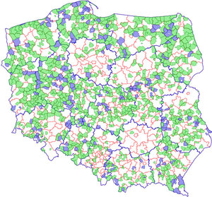 Ilustracja: Usługa integracji planów zagospodarowania w rękach GGK <br />
Kolor niebieski - plany wektorowe, zielony - rastrowe