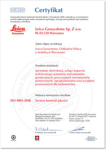 Ilustracja: ISO 9001:2008 dla Leica Geosystems Sp. z o.o.