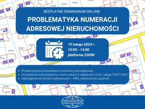 Ilustracja: Zaproszenie na bezpłatne seminarium nt. numeracji adresowej