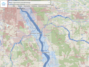 Ilustracja: Drugie podejście do przeglądu i aktualizacji map powodziowych <br />
Moduł "Mapy zagrożenia powodziowego" w Hydroportalu