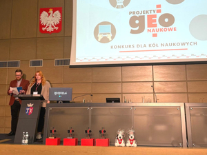 Ilustracja: Laureaci konkursu na najciekawsze projekty GEOnaukowe odebrali nagrody <br />
Fot. Laura Dębowska